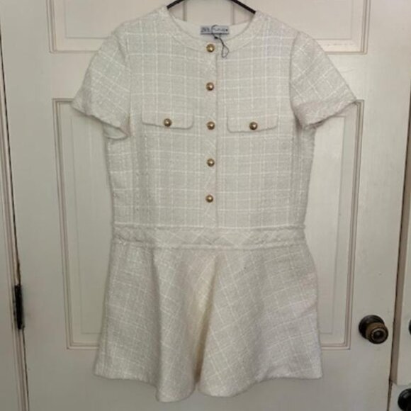 Zara WOMAN SS24 ZW COLLECTION SHORT TEXTURED DRESS ECRU Large NWOT - Picture 2 of 6